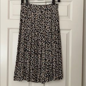 J. Crew Cheetah Print Pleated Skirt